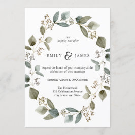 Nature Watercolor Eukalyptus Blätter Frame Wedding Einladung