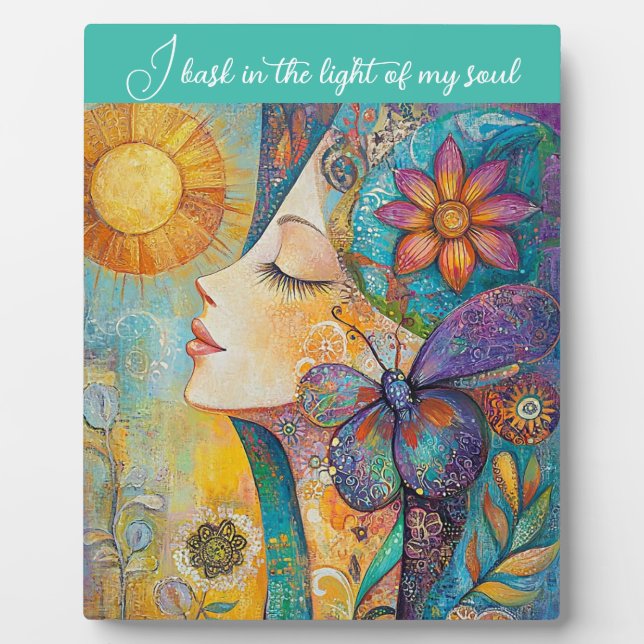 Nature Woman Boho Tabletop Plaque mit Easel Fotoplatte (Vorderseite)