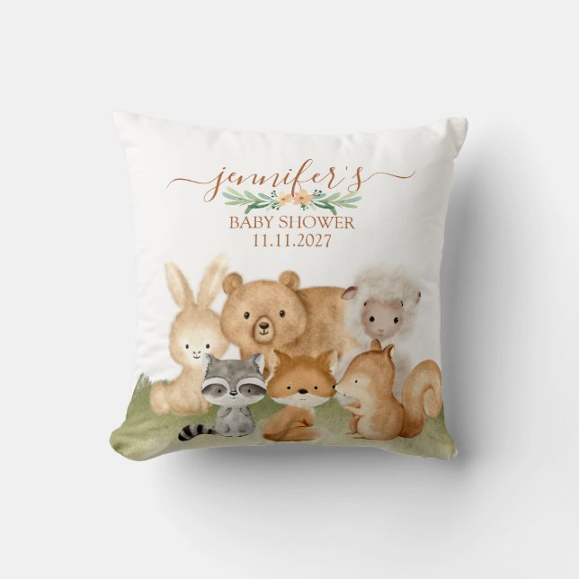 Nature Woodland Animals Baby Kissen (Vorderseite)