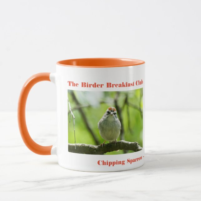 Naturefotografie Chipping Sparrow Vogelbeobachter Tasse (Links)