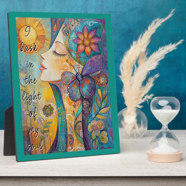 Naturegeist Frau Tabletop Plaque mit Easel Fotoplatte (Seite)