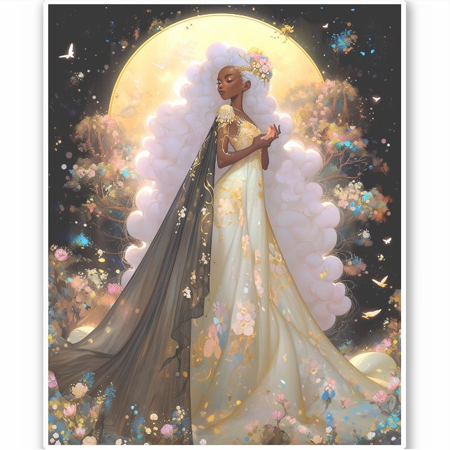 Naturegoddess African American Fantasy Art Aufkleber (Vorderseite)