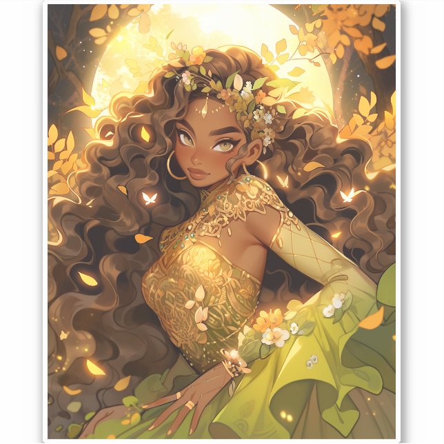Naturegoddess African American Fantasy Art Aufkleber (Vorderseite)