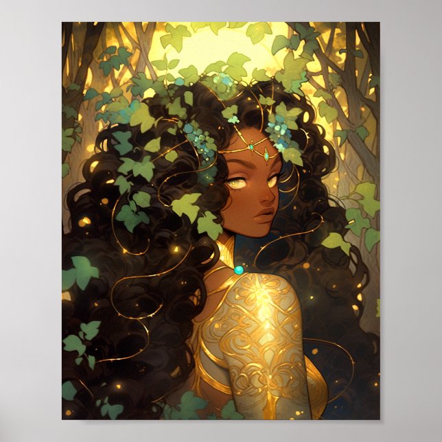 Naturegoddess African American Fantasy Art Poster (Vorne)