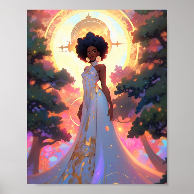 Naturegoddess African American Fantasy Art Poster (Vorne)