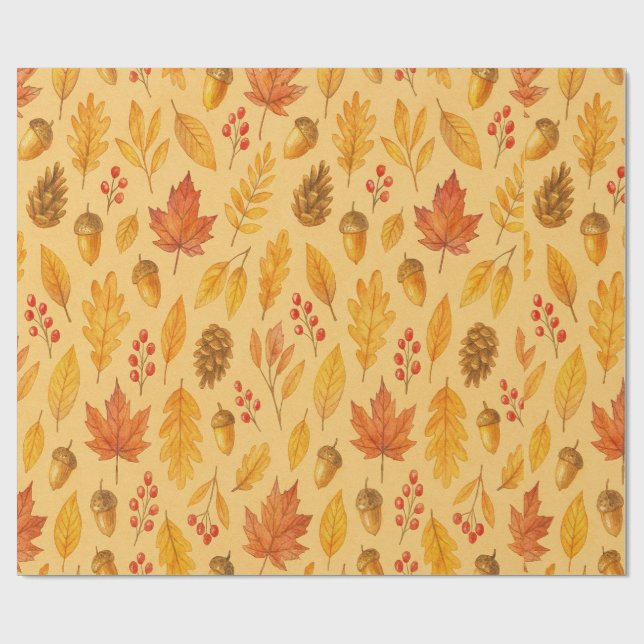 Natureherbstmuster Geschenkpapier (Flach)
