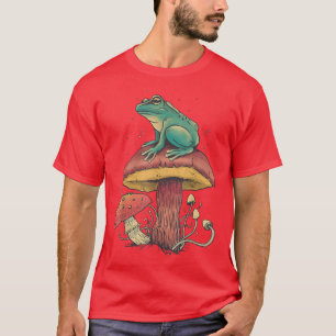 Natureinschlag Pilz Niedlich Frosch Goblincore A T-Shirt