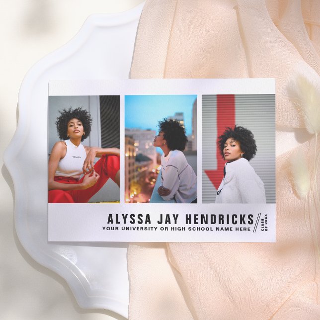 Naturel | Bold 3 Faire-part de diplôme photo (Créateur téléchargé)