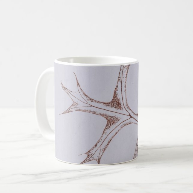 Natureleaf Print, Herbst Button Eiche Blätter in T Kaffeetasse (Vorderseite Links)