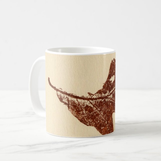 Natureleaf Printbug kaut Winterweiße Eiche Kaffeetasse (Vorderseite Links)