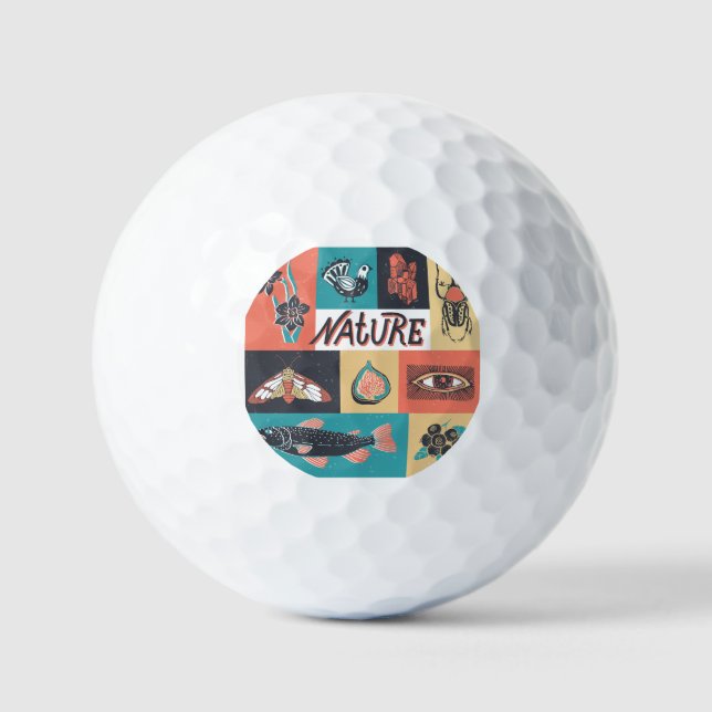 Naturelemente, Retrostil-Symbole. Golfball (Vorderseite)