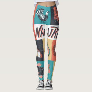 Naturelemente, Retrostil-Symbole. Leggings