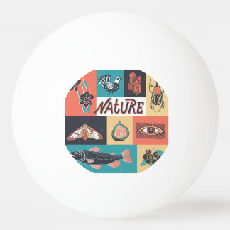 Naturelemente, Retrostil-Symbole. Tischtennisball
