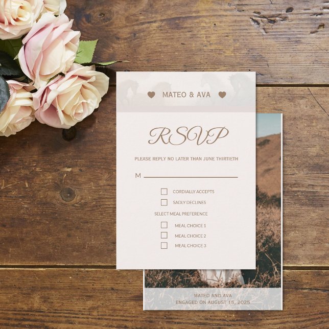 Naturepferde-Foto mit RSVP-Antwortkarte RSVP Karte (The front and back of the Nature Horses wedding RSVP card (Add Your Photo))