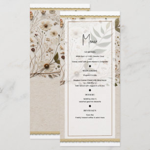 Nature's Beauty Botanical Flowers Menu Mariage
