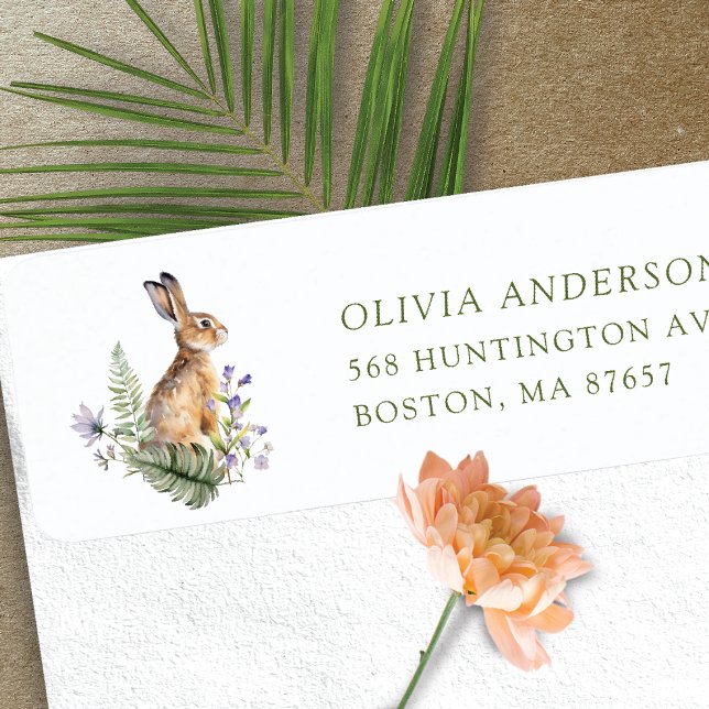Nature's Delight Baby Shower Bunny Address Label (Von Creator hochgeladen)