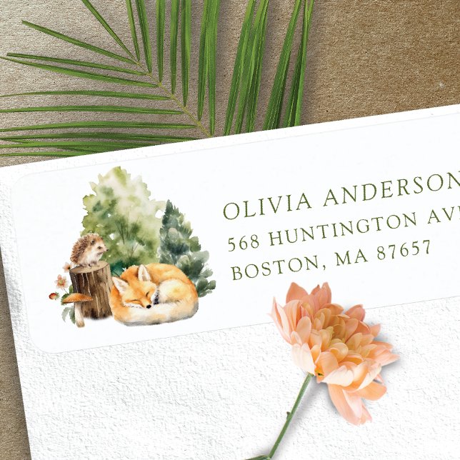 Nature's Delight Baby Shower Fox Address Label (Von Creator hochgeladen)