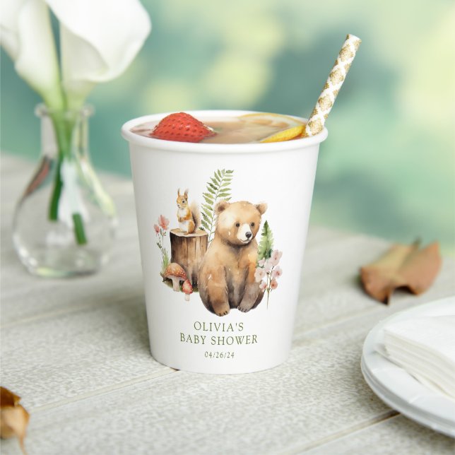 Nature's Delight Bear Baby Dusche Pappbecher (In Situ)