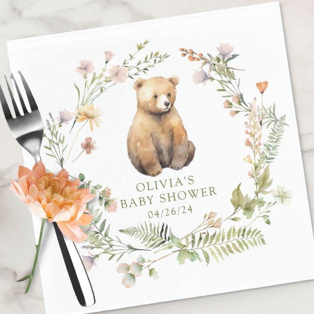 Nature's Delight Bear Baby Dusche Serviette (Von Creator hochgeladen)