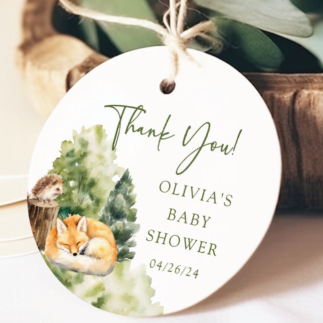 Nature's Delight Fox Baby Shower Gefallen Geschenk Geschenkanhänger (Von Creator hochgeladen)