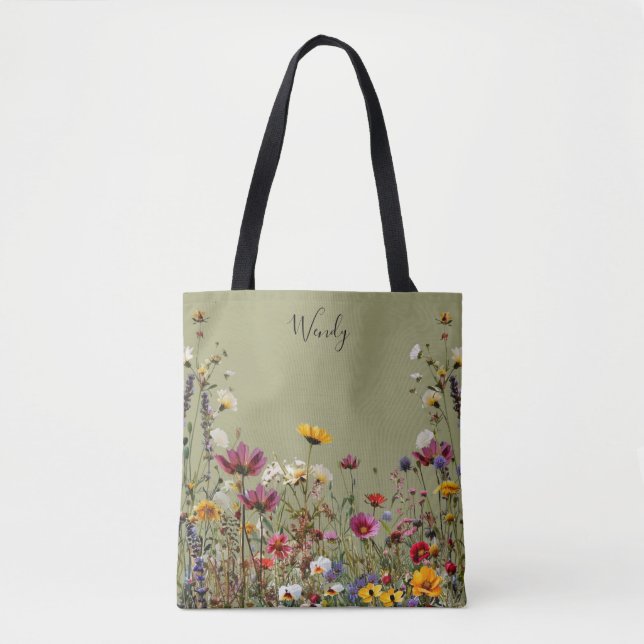 Nature's Garden Personalisiert Tote Bag Tasche (Vorderseite)