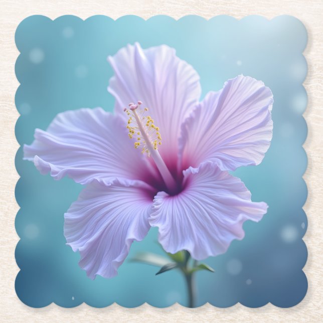 Nature's Grace: Lavender Hibiskus Beauty Untersetzer (Vorderseite)