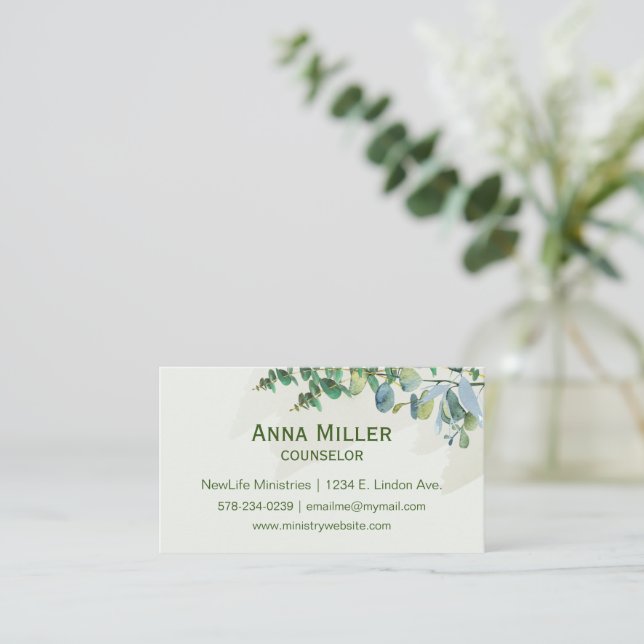Natures Green Counseling Ministry 2 Business Card Visitenkarte (Stehend Vorderseite)