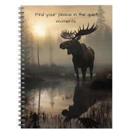 Nature's Majesty: Elche im Daybreak Notebook Notizblock