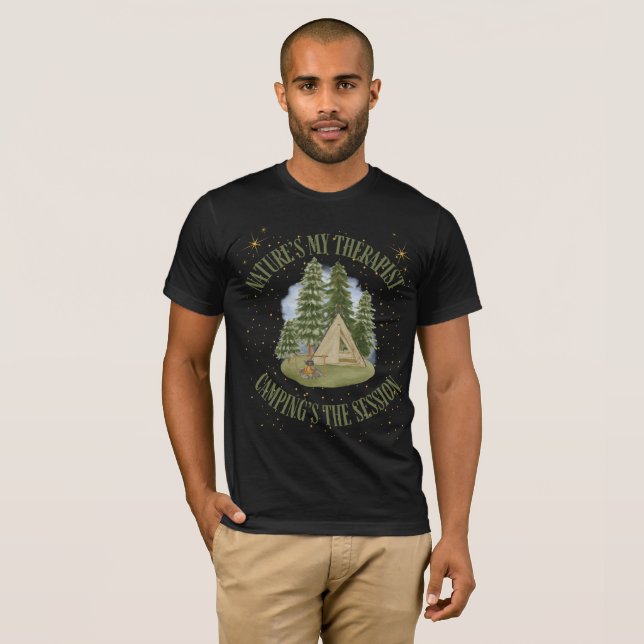 Nature's My Therapist - Camping ist die Session T-Shirt (Vorne ganz)