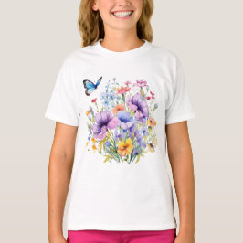 Nature's Palette: Girls' Butterfly-T-Shirt T-Shirt