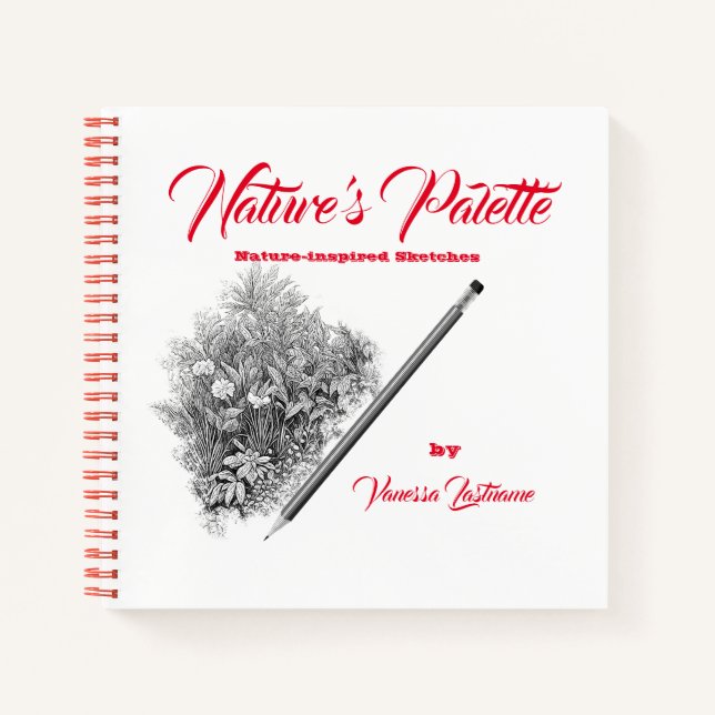 Nature's Palette Nature Sketchbook Personalization Notizbuch (Vorderseite)