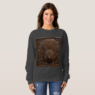 Nature's Quill: Das australische Echidna in Holz, Sweatshirt