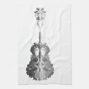 Nature's Song: Forest Landscape Gitarre Art Geschirrtuch