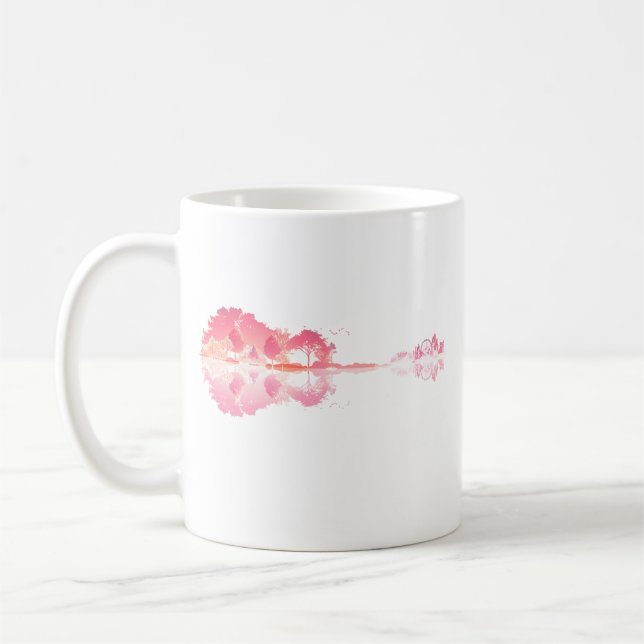 Nature's Song: Forest Landscape Gitarre Art Kaffeetasse (Links)