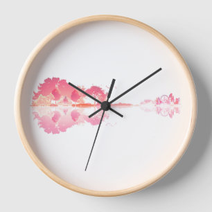 Nature's Song: Forest Landscape Gitarre Art Uhr
