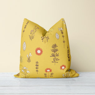 Nature's Touch Yellow Mustard Throw Kissen