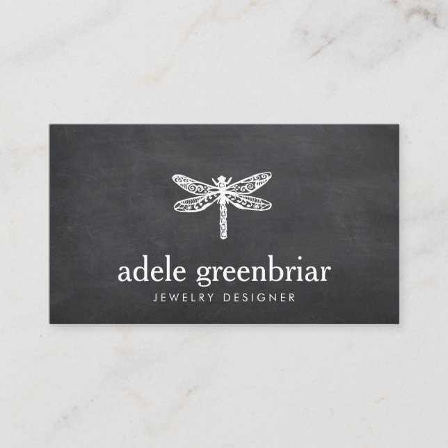 Natureschmuck Designer Dragonfly Logo-Tafel Visitenkarte (Vorderseite)