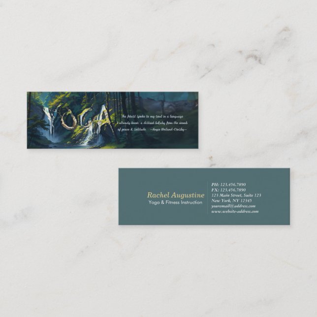 Naturewald YOGA Versteckte Text Reiki Master Quote Mini Visitenkarte (Vorne/Hinten)