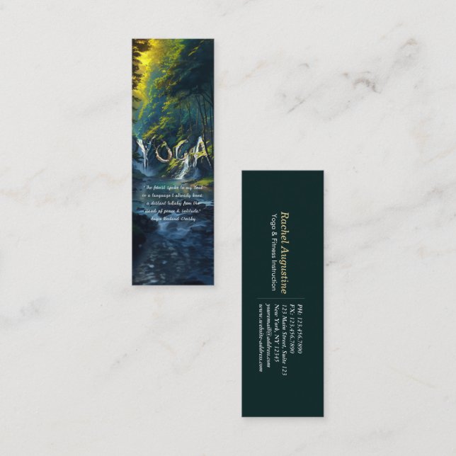 Naturewald YOGA Versteckte Text Reiki Master Quote Mini Visitenkarte (Vorne/Hinten)