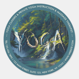 Naturewald YOGA Versteckter Text Meditation Lehrer Runder Aufkleber