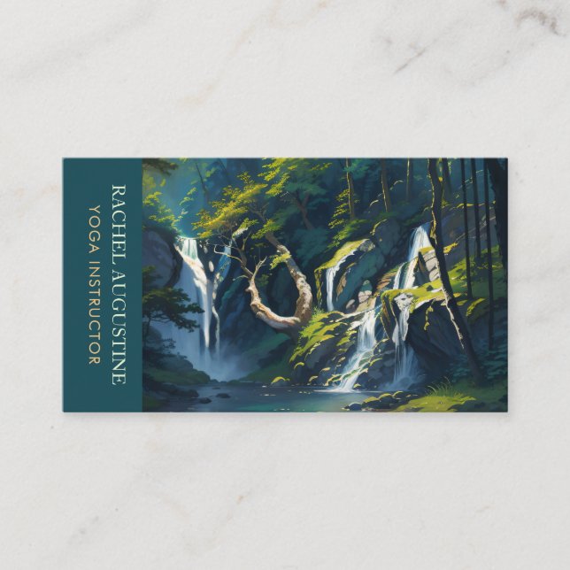 Naturewald YOGA Versteckter Text Meditation Lehrer Visitenkarte (Vorderseite)