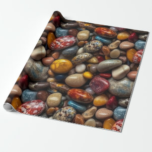 Naturfarbener Kies-Hintergrund Geschenkpapier