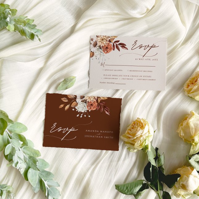 Naturfarbenhochzeit im Herbst RSVP Karte (Von Creator hochgeladen)