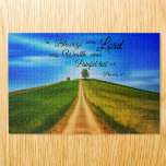 Naturfeldsprichwörter 10:22 Bibelverse<br><div class="desc">Dieses Puzzle-Design aus dem Puzzle-Puzzle bietet eine atemberaubende Landschaft von einem grünen Feld mit einem Single in der Mitte, Set gegen einen klaren blauen Himmel. Das Vers Sprichwörter 10:22 ist in fett eleganten Buchstaben am Himmel verborgen und erinnert uns an die Segnungen, die von Gott kommen. Die Nachricht geschrieben "Die...</div>