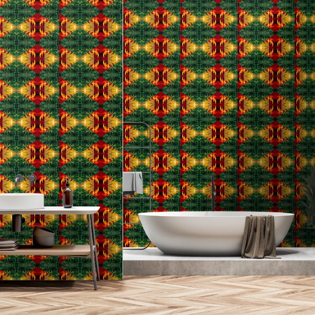 Naturflorale Muster Tapete (Badezimmer)