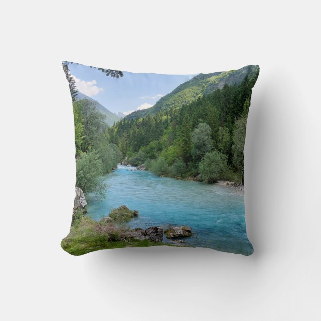 Naturfotografie des Flusses Soča Kissen (Vorderseite)