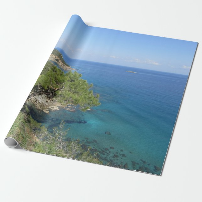 Naturfotografie Mediterranes Gebirge & Meer Geschenkpapier (Ungerollt)