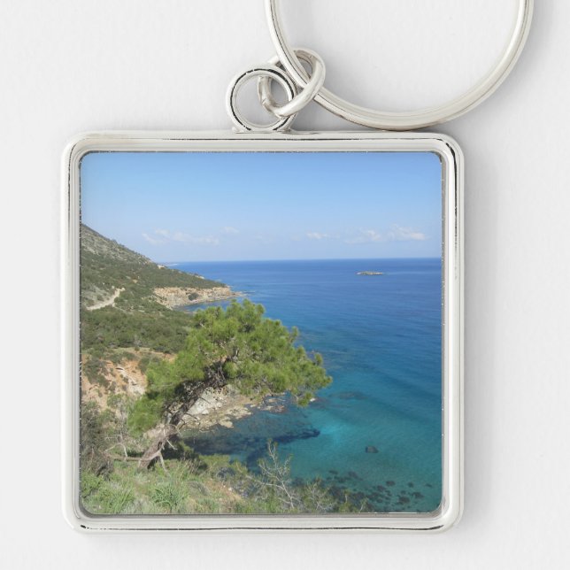 Naturfotografie Mediterranes Gebirge & Meer Schlüsselanhänger (Vorne)