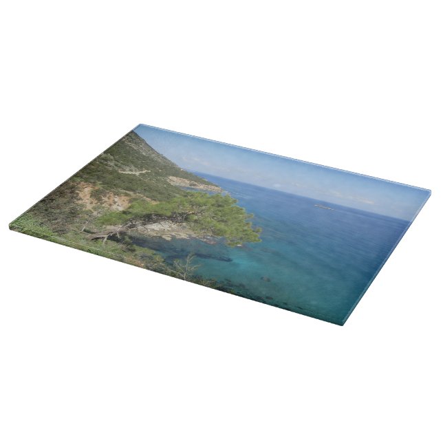 Naturfotografie Mediterranes Gebirge & Meer Schneidebrett (Ecke)
