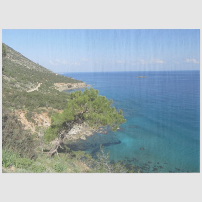 Naturfotografie Mediterranes Gebirge & Meer Seidenpapier (Vorderseite)